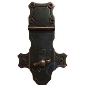 Dekoratif Anahtarlı Sandık Askısı - 40x65mm, Oksit, 1 Adet - 1