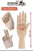 Ahşap İnsan Modeli 14 cm ve El Modeli 18 cm 1 Paket Hareketli İnsan ve El Manken Maketi Esnek Çizim Modeli - 4