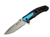 4193 Mavi Kamp Çakı 21cm - Yarı Otomatik, Testere Detaylı, Desenli Sap - 1