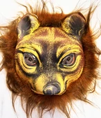 Kahverengi Saçlı Kaplan Aslan Leopar Maskesi Mega Peluş 32 No - 1