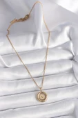 316L Çelik Gold Renk Zincir Gold Altın Model Kadın Kolye - 2