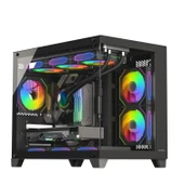 James Donkey Stark S700 3xARGB Temperli Cam 750W 80+ Bronze mATX Siyah Gaming (Oyuncu) Kasa - 1