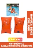 Yunus Desenli Başlangıç Seviye Çift Boğumlu 3-6 Yaş Çocuk Deniz Havuz Yüzme Öğrenme Şişme Kolluğu - 1