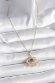 316L Çelik Gold Renk Zincir Zirkon Taşlı Göz Model Kadın Yüzük - TJ-BKO9563 - 2