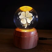 Usb li Yonca Tasarımlı Dönen Cam Küre - 1