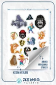 Goril Sticker Set-1 17 Parça Telefon, Tablet, Defter, Laptop Sticker thumbnail 2