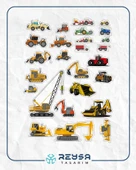 İş Makineleri Sticker Set-1 19 Parça Telefon, Tablet, Defter, Laptop Sticker thumbnail 1