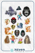 Goril Sticker Set-1 17 Parça Telefon, Tablet, Defter, Laptop Sticker thumbnail 1