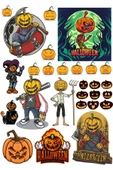 happy halloween Sticker Set-1 16 Parça Telefon, Tablet, Defter, Laptop Sticker thumbnail 1