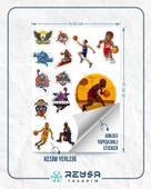 Basketbol Sticker Set-1 15 Parça Telefon, Tablet, Defter, Laptop Sticker thumbnail 2