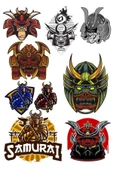 Samurai Sticker Set-1 9 Parça Telefon, Tablet, Defter, Laptop Sticker - 1