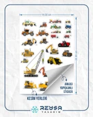 İş Makineleri Sticker Set-1 19 Parça Telefon, Tablet, Defter, Laptop Sticker thumbnail 2