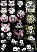 Panda Sticker Set -1 22 Parça Telefon, Tablet, Defter, Laptop Sticker thumbnail 1