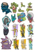 Zombi Sticker Set-3 18 Parça Telefon, Tablet, Defter, Laptop Sticker - 1