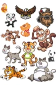 Sevimi Hayvanlar Sticker Set -1 14 Parça Telefon, Tablet, Defter, Laptop Sticker thumbnail 1