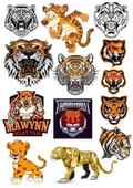 Aslan ve Kaplan Sticker Set 13 Parça Telefon, Tablet, Defter, Laptop Sticker - 1