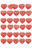 Kalp Emoji Sticker Set 30 Parça Telefon, Tablet, Defter, Laptop Sticker - 1