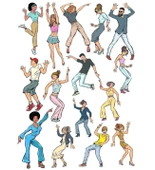 Dans Eden İnsanlar Sticker Set-1 15 Parça Telefon, Tablet, Defter, Laptop Sticker - 1