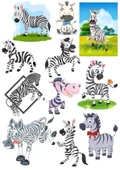 Zebra Sticker Set-2 12 Parça Telefon, Tablet, Defter, Laptop Sticker - 1