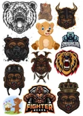 Ayı Sticker Set-9 12 Parça Telefon, Tablet, Defter, Laptop Sticker - 1