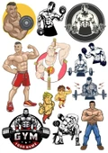 GYM fitness Sticker Set 15 Parça Telefon, Tablet, Defter, Laptop Sticker - 1