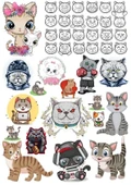 Kediler Sticker Set-7 27 Parça Telefon, Tablet, Defter, Laptop Sticker - 1