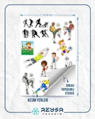 Futbol Sticker Set-1 16 Parça Telefon, Tablet, Defter, Laptop Sticker - 2