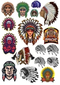 Kızıl Derili Apachi Sticker Set-4 15 Parça Telefon, Tablet, Defter, Laptop Sticker - 1
