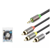 HADRON HDX1066 3.5MM TO 3RCA KABLO 2LINE GOLD 5M SİYAH - 1