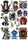 Korsan Kız ve Kuru Kafa Sticker Set 17 Parça Telefon, Tablet, Defter, Laptop Sticker - 1
