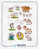 İnek Sticker Set-4 27 Parça Telefon, Tablet, Defter, Laptop Sticker thumbnail 1
