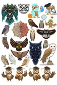 Baykuş OWL Sticker Set-16 16 Parça Telefon, Tablet, Defter, Laptop Sticker - 1