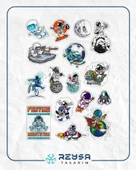 Astronot Sticker Set 11 17 Parça Telefon, Tablet, Defter, Laptop Sticker - 1