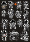 Astoronot Sticker Set 15 20 Parça Telefon, Tablet, Defter, Laptop Sticker - 1