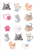 Sevimli Kedi Sticker Set 2 - 1