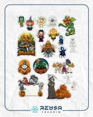 Hallowen Sticker Set 6 24 Parça Telefon, Tablet, Defter, Laptop Sticker thumbnail 1