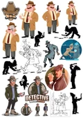 Dedektif Sticker Set 3 15 Parça Telefon, Tablet, Defter, Laptop Sticker - 1