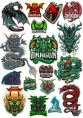 Ejderha Sticker Set 10 15 Parça Telefon, Tablet, Defter, Laptop Sticker - 1