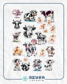 Sevimli İnek Sticker Set 2 - 1