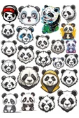 Panda Sticker Set 8 25 Parça Telefon, Tablet, Defter, Laptop Sticker - 1
