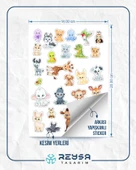Sevimli Hayvanlar Sticker Set 8 25 Parça Telefon, Tablet, Defter, Laptop Sticker thumbnail 2