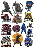 Ninja Sticker Set 5 15 Parça Telefon, Tablet, Defter, Laptop Sticker - 1