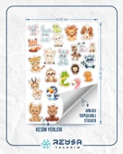 Sevimli Hayvanlar Alemi Sticker Set 1 27 Parça Telefon, Tablet, Defter, Laptop Sticker thumbnail 2