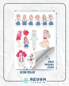 Anime Kızı Sticker Set 1 15 Parça Telefon, Tablet, Defter, Laptop Sticker thumbnail 2