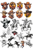 Cowboy Western Sticker Set 1 - 1