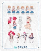 Anime Kızı Sticker Set 1 15 Parça Telefon, Tablet, Defter, Laptop Sticker thumbnail 1