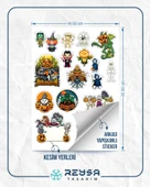 Hallowen Sticker Set 6 24 Parça Telefon, Tablet, Defter, Laptop Sticker thumbnail 2