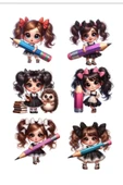Okul Kızı Sticker Set - 1