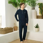Elitepoint 1555 Erkek Yazlık Büyük Beden Uzun Kol Uzun Alt Pijama Takımı - 3