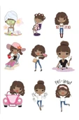 Esmer Kız Sticker Set - 1